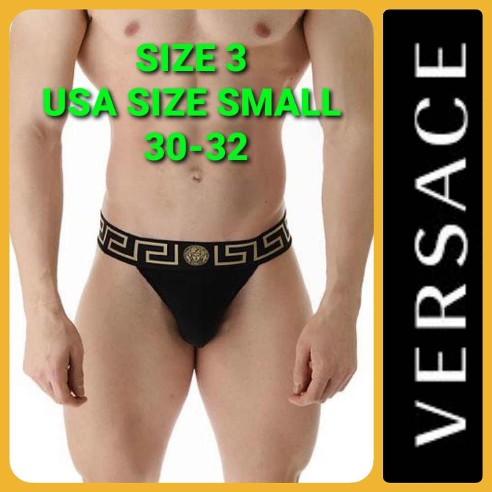 MENS VERSACE GRECA BOARDER JOCK STRAP size small